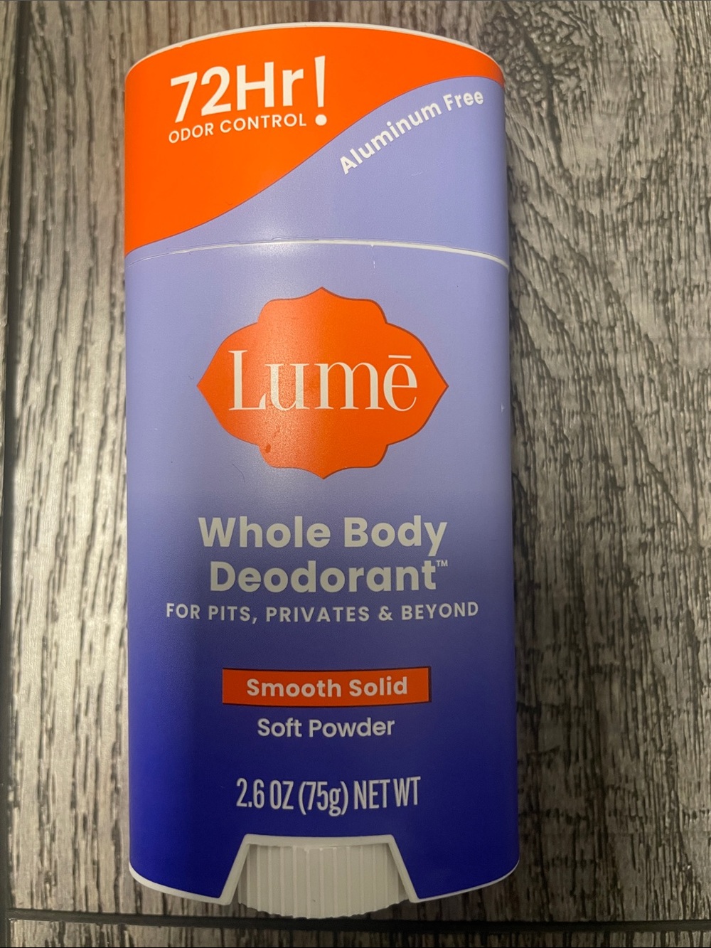 Lumê Whole Body Deodorant Smooth Solid - Soft Powder (Lavender/Orange)